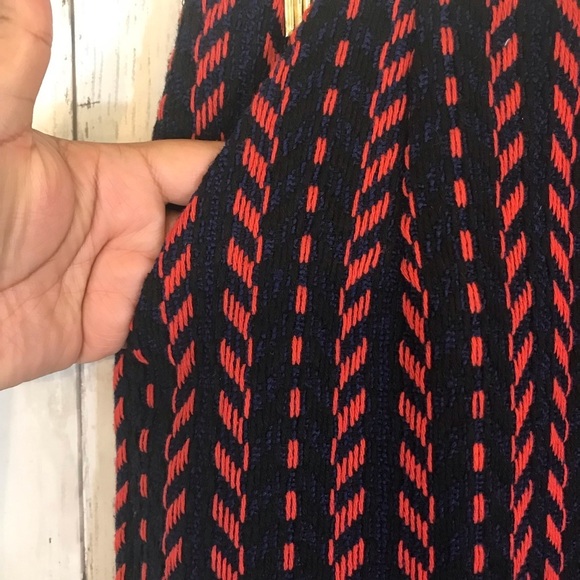 “GRACIA” Geo-Print Woven Knit Wool Blend Miniskirt Size Small - Picture 5 of 11